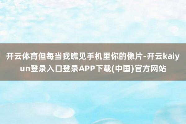 开云体育但每当我瞧见手机里你的像片-开云kaiyun登录入口登录APP下载(中国)官方网站