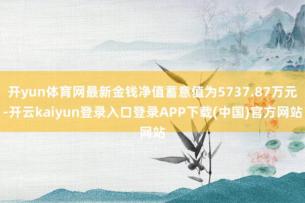 开yun体育网最新金钱净值蓄意值为5737.87万元-开云kaiyun登录入口登录APP下载(中国)官方网站