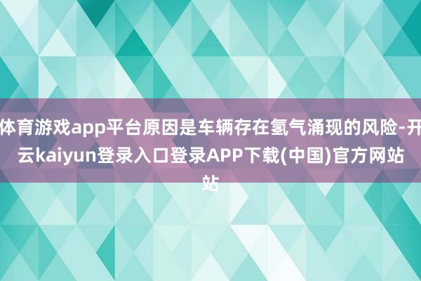 体育游戏app平台原因是车辆存在氢气涌现的风险-开云kaiyun登录入口登录APP下载(中国)官方网站