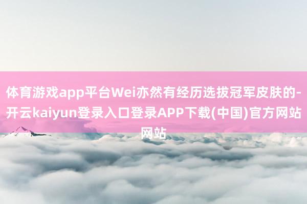 体育游戏app平台Wei亦然有经历选拔冠军皮肤的-开云kaiyun登录入口登录APP下载(中国)官方网站