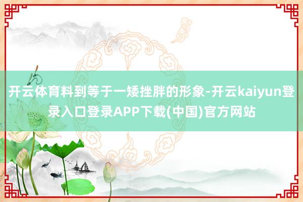 开云体育料到等于一矮挫胖的形象-开云kaiyun登录入口登录APP下载(中国)官方网站