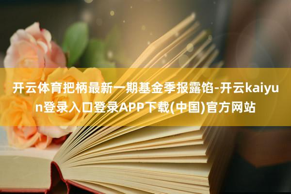 开云体育把柄最新一期基金季报露馅-开云kaiyun登录入口登录APP下载(中国)官方网站