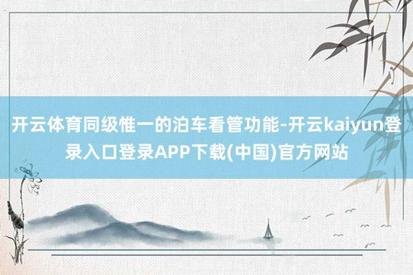 开云体育同级惟一的泊车看管功能-开云kaiyun登录入口登录APP下载(中国)官方网站